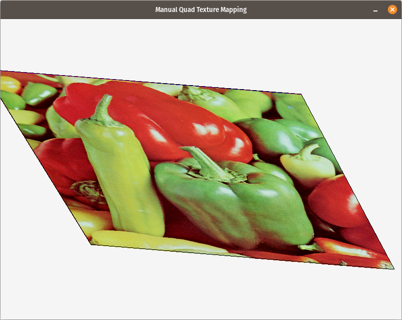 Picture of peppers stretched and skewed